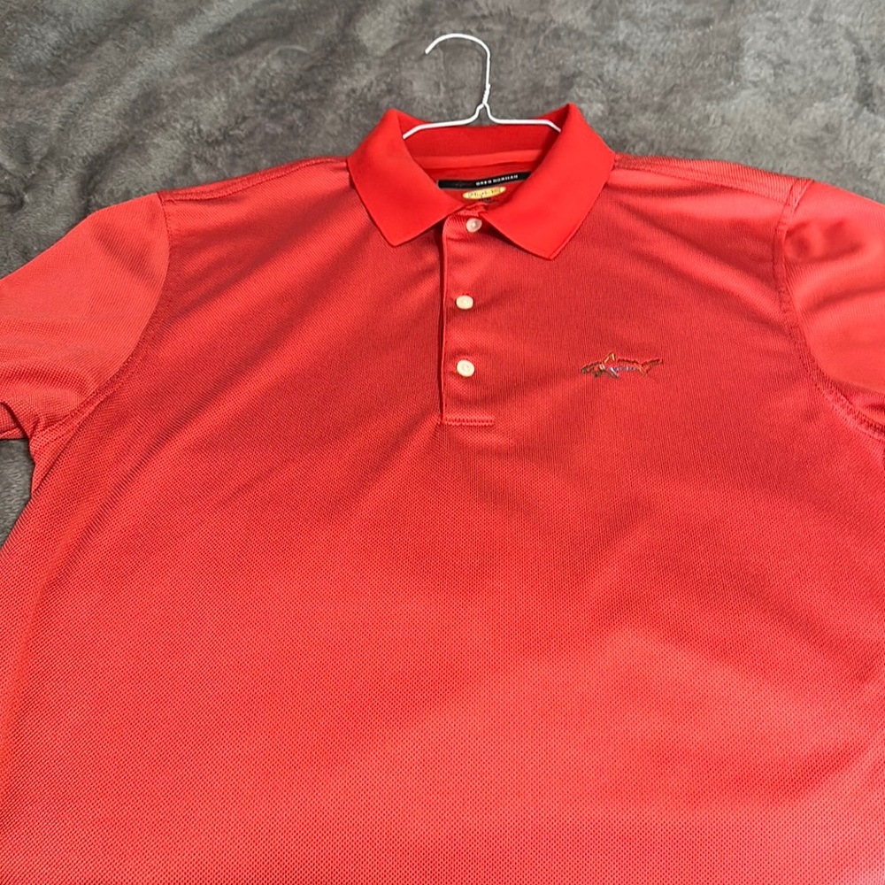 Greg Norman Red/Orange Golf Polo Shirt Medium